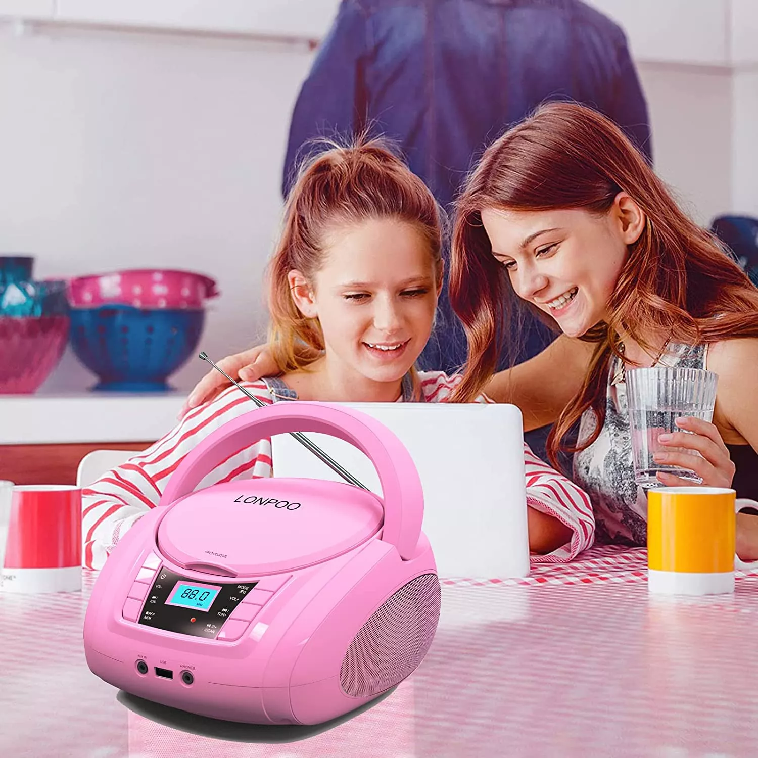 Portable CD Boombox, LP-D03，Pink