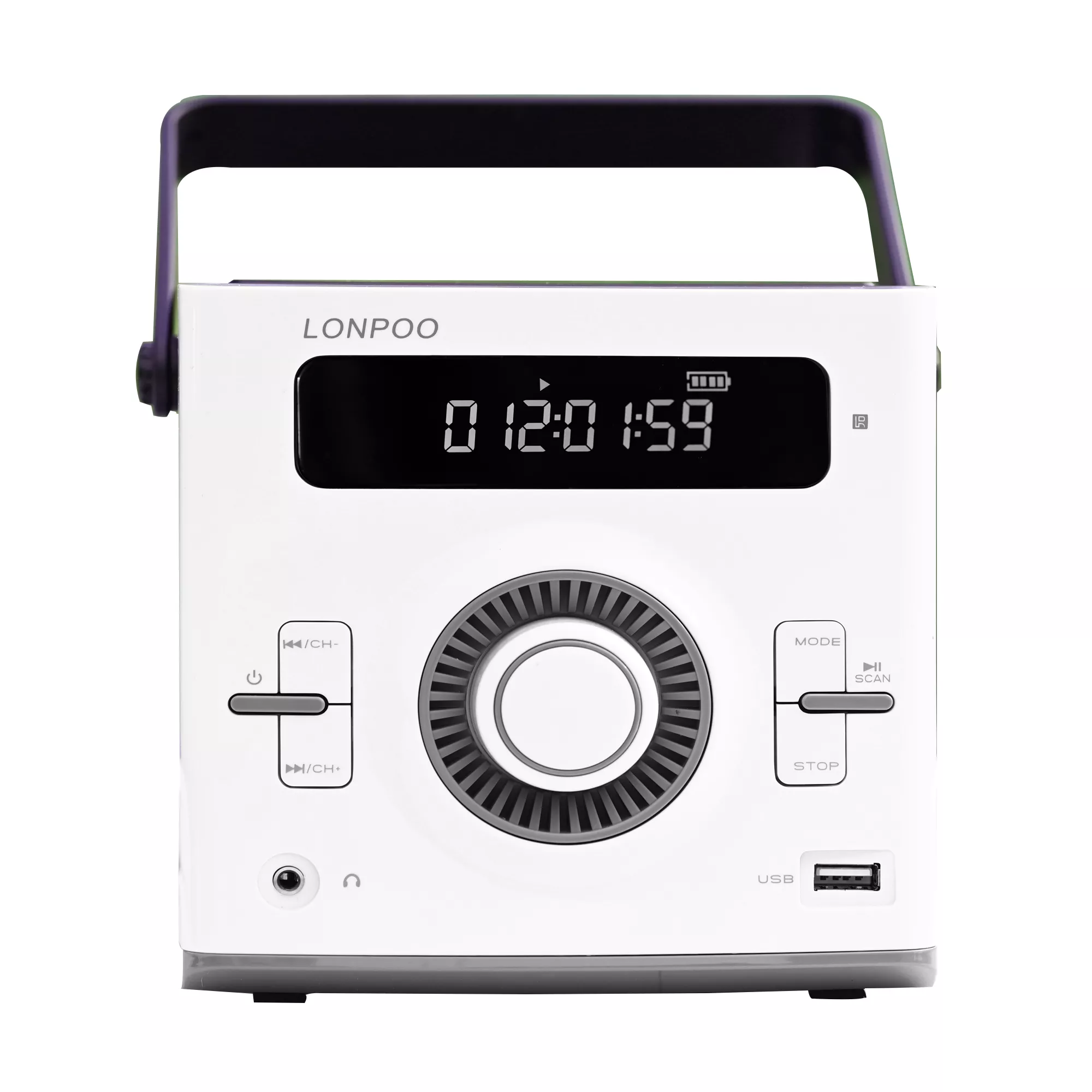 Portable CD Player with 2000mAh Battery,LP-118, White