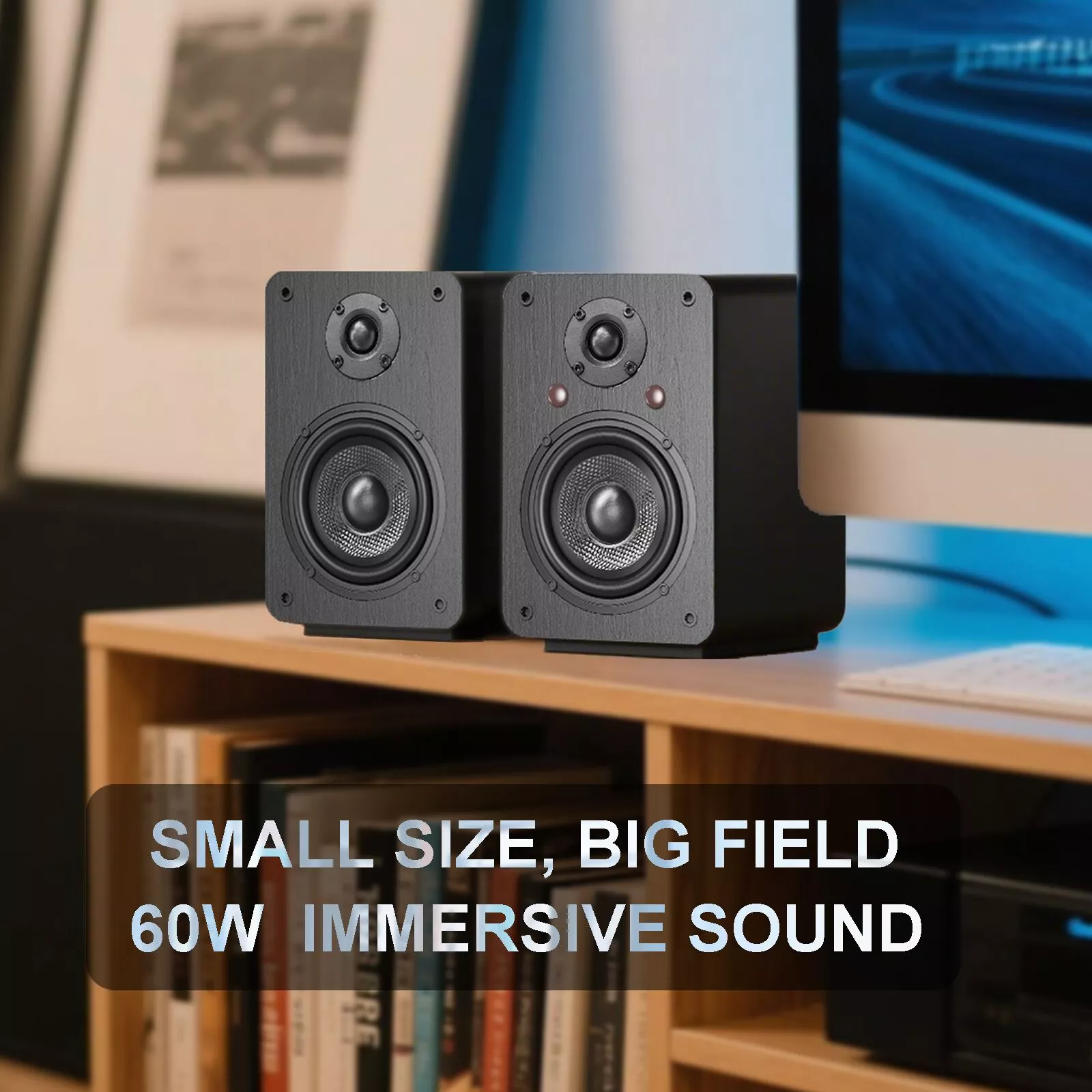 60W RMS Powered Bookshelf Speakers